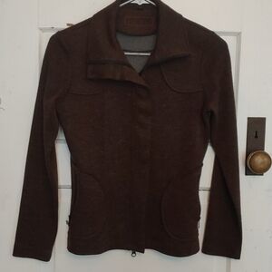 Lightweight Brown Zip Up Jacket With Zip Pockets Size 1